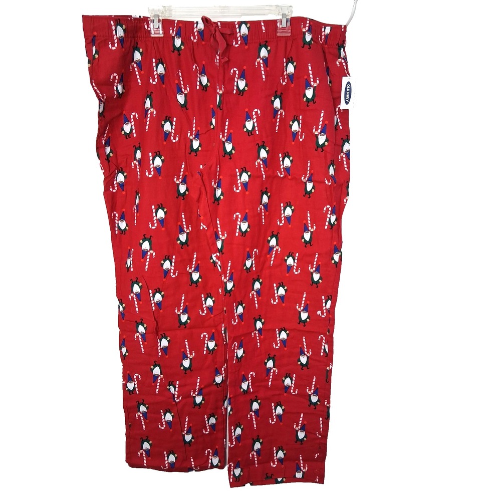 Old Navy Flannel Elf Candy Cane Pajama‎ Bottoms Womens XXL Loungewear Christmas